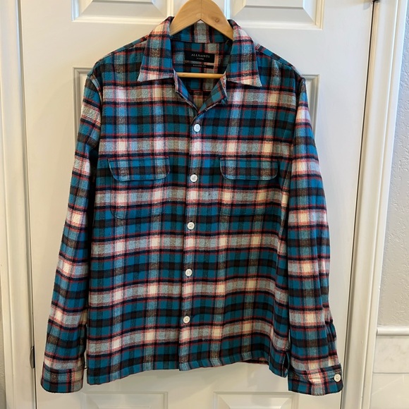 NWT Men’s All Saints Flannel Shirt - Picture 4 of 8